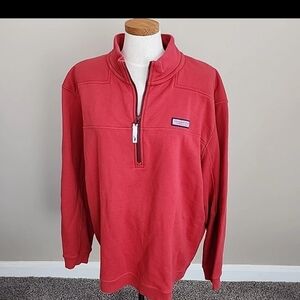 Vineyard Vines Pullover Sweatshirt Mens XXL Red Long Sleeve 1/4 Zip